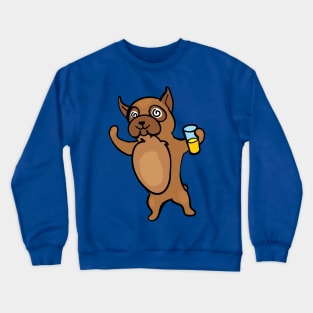 Party dog drinking Crewneck Sweatshirt